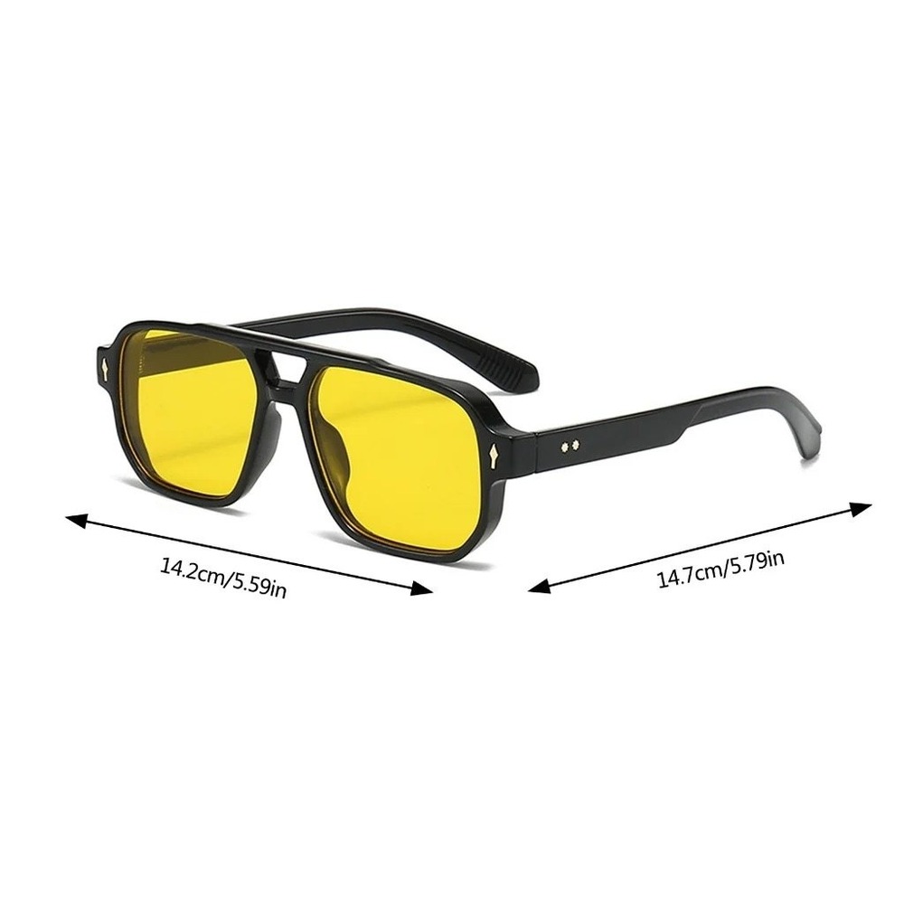 Trendy Black Aviator Sunglasses Women Square Frame Oversized Designer Style 2026 - Picture 11 of 11